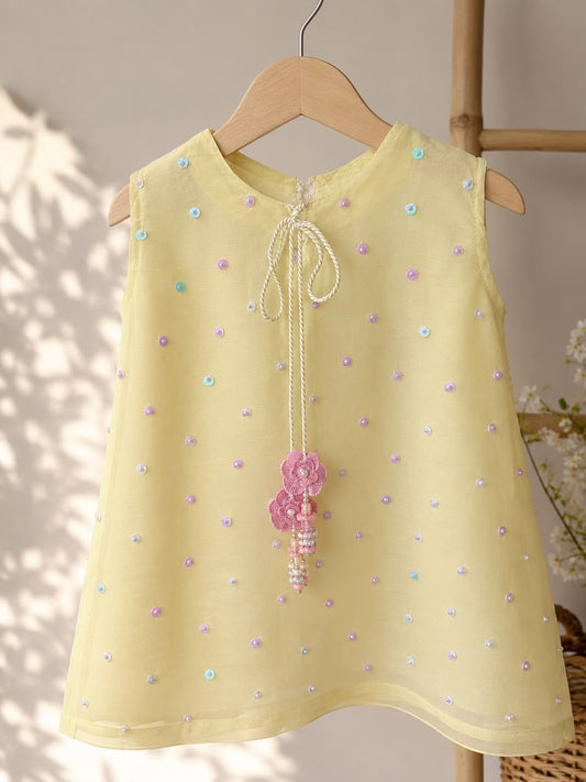 Pastel Yellow Embellished Outfit